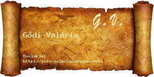 Gódi Valéria névjegykártya